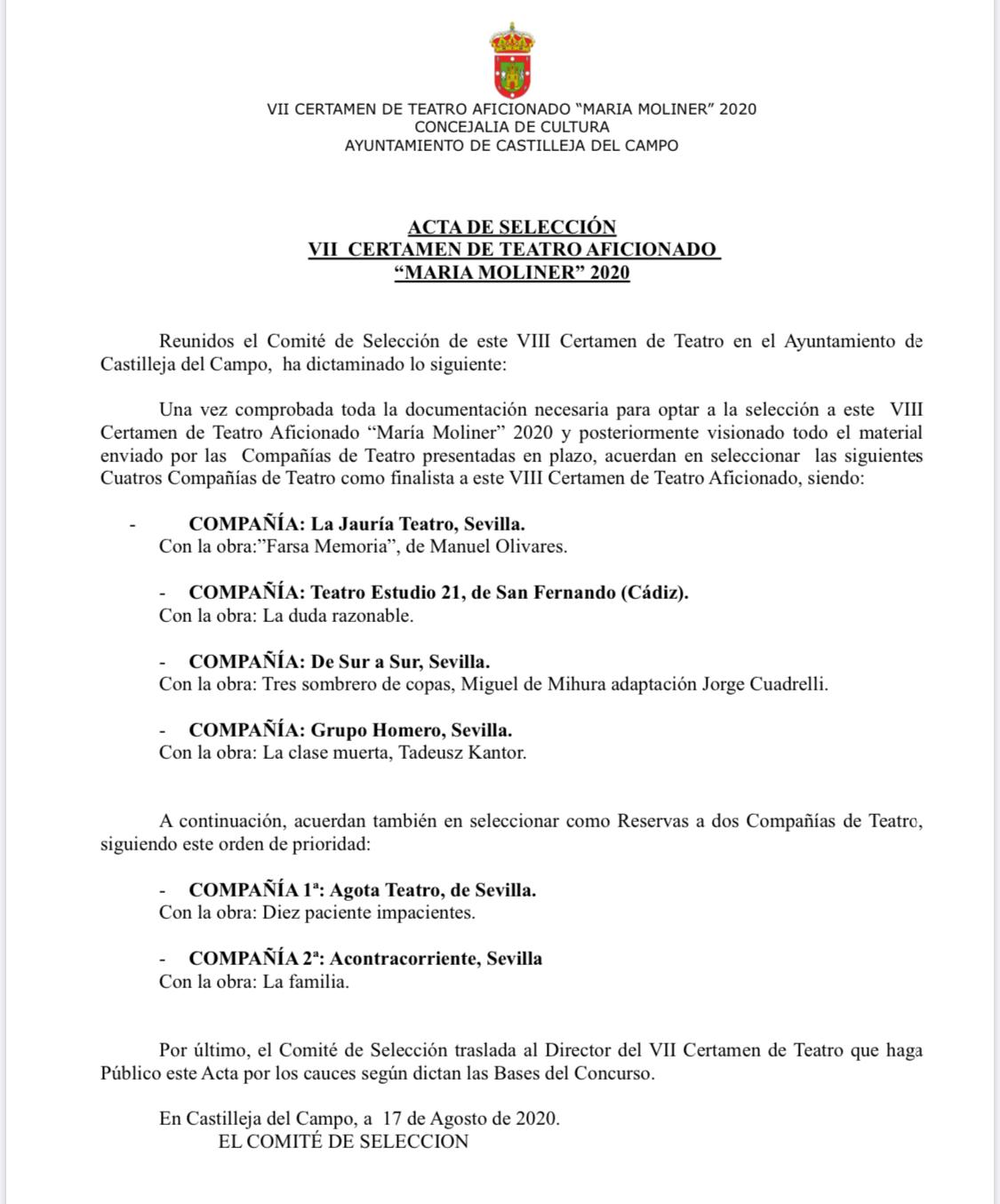 acta compañía de teatro